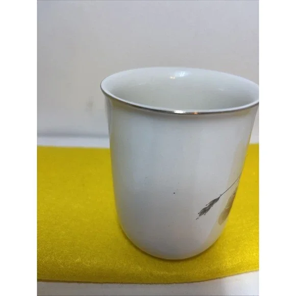 VTG OTAGIRI GOLDEN POPPY Mug Cup WHITE GOLD PORCELAIN JAPAN - Picture 3 of 10